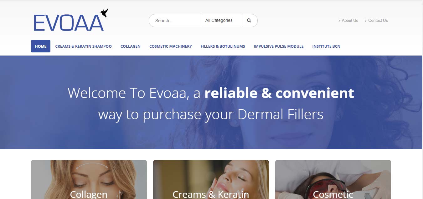 Skin care WordPress website development